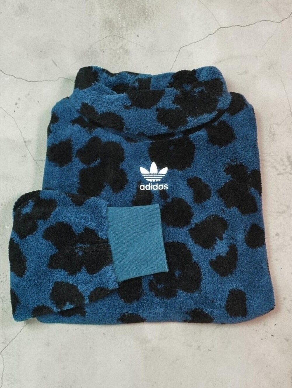 Adidas Bellista Sherpa Ultra Plush Turtleneck Oversized Pullover Sweater Sz XS